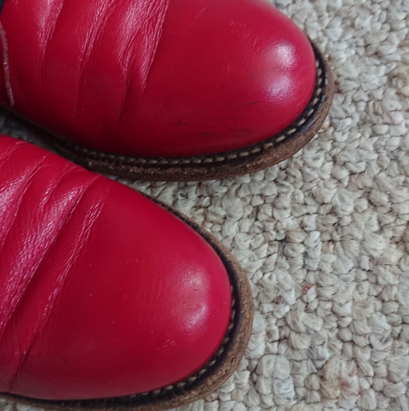 Justin red leather lace-up Packer boots SIZE 6 - Picture 7 of 13